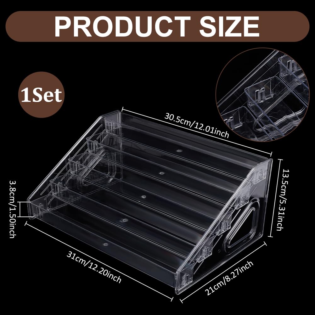 UNICRAFTALE 5-Tier Trading Card Display Holder Acrylic Christmas Greeting Card Holders Clear Plastic Sticker Organizer Rack Portable Versatile