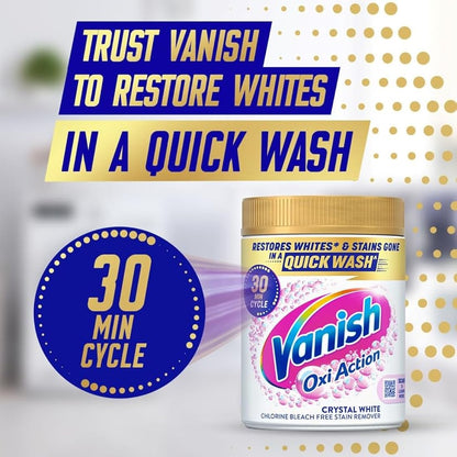 Vanish Fabric Stain Remover, Gold Oxi Action Powder Crystal Whites, 1.41 kg