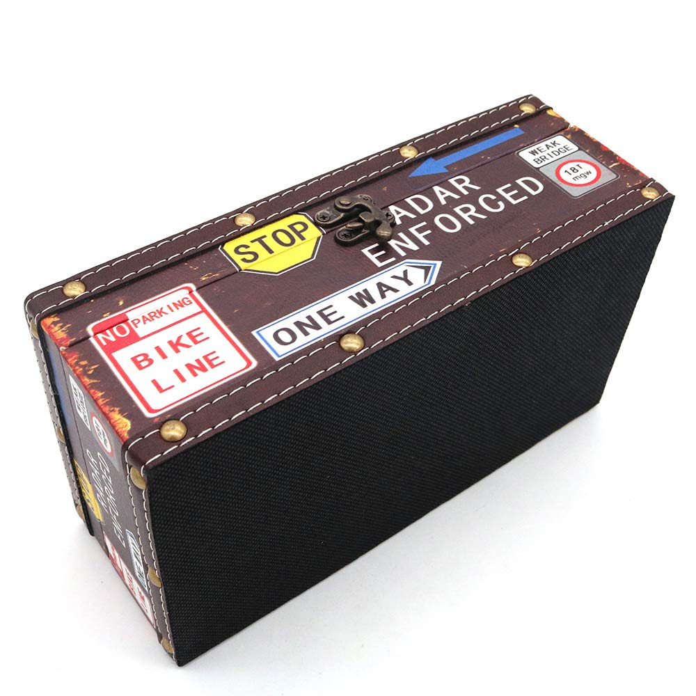 POFET Vintage Chic Shabby Wooden Tissue Box Holder Rectangle Handcraft Tissue Paper Box Cover Napkin Organizer Holder Home Storage Room Office Car
