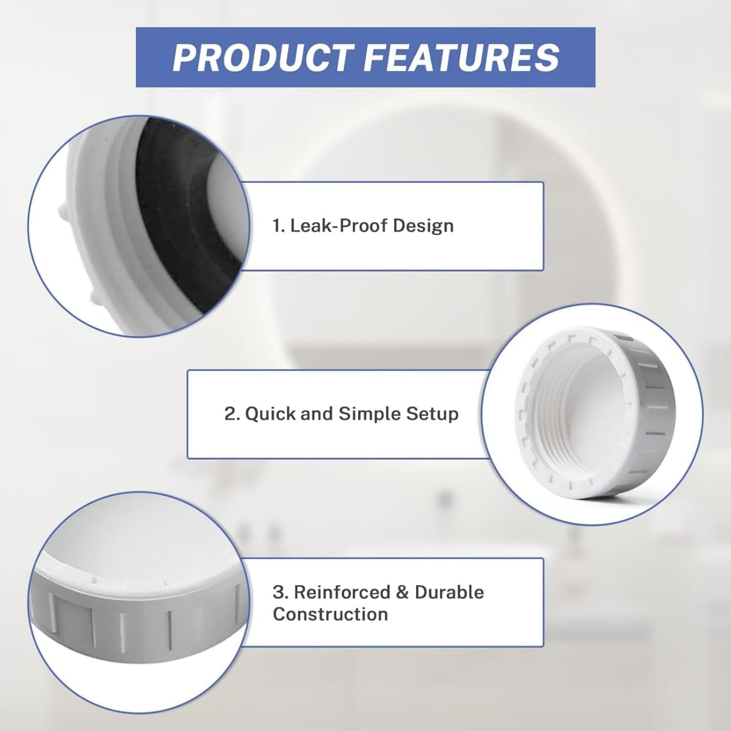 2Pcs Sink Blanking Cap,1/4" 40mm PVC Waste Pipe Cap,Drain Blanking Cap,Washing Machine Water Feed Bla-Nking Ca-P,Pipe End Ca-P,for Kitchen Sink Drain