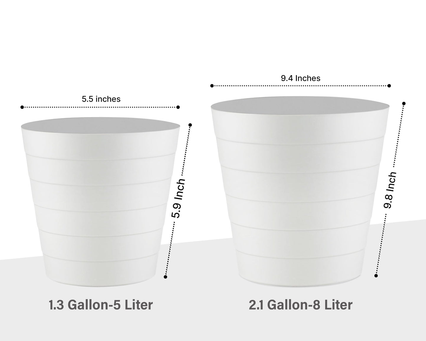 Zuvo Waste Paper Bin 5L, Wave Design Bin for Bedroom and Office, White