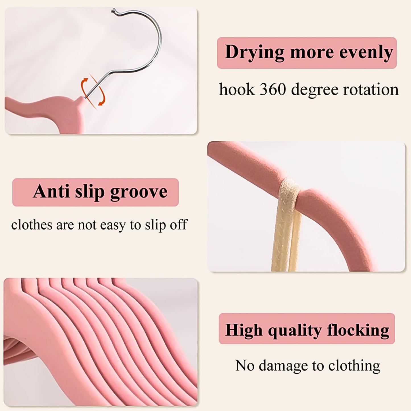 Baby Velvet Hanger 10Pcs, Non-Slip Kids Coat Hangers, Ultra-Slim Space Saving Toddler Children's Hangers for Clothes