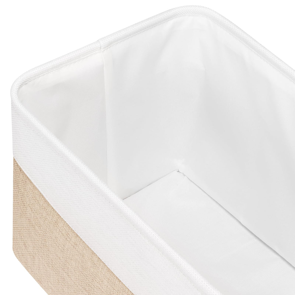 Syeeiex Fabric Storage Basket 4-Pack, Large Baskets with Leather Handles, Storage Boxes for Shelves, Foldable Baskets for Organizing Toys, Clothes
