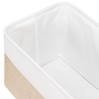 Syeeiex Fabric Storage Basket 4-Pack, Large Baskets with Leather Handles, Storage Boxes for Shelves, Foldable Baskets for Organizing Toys, Clothes