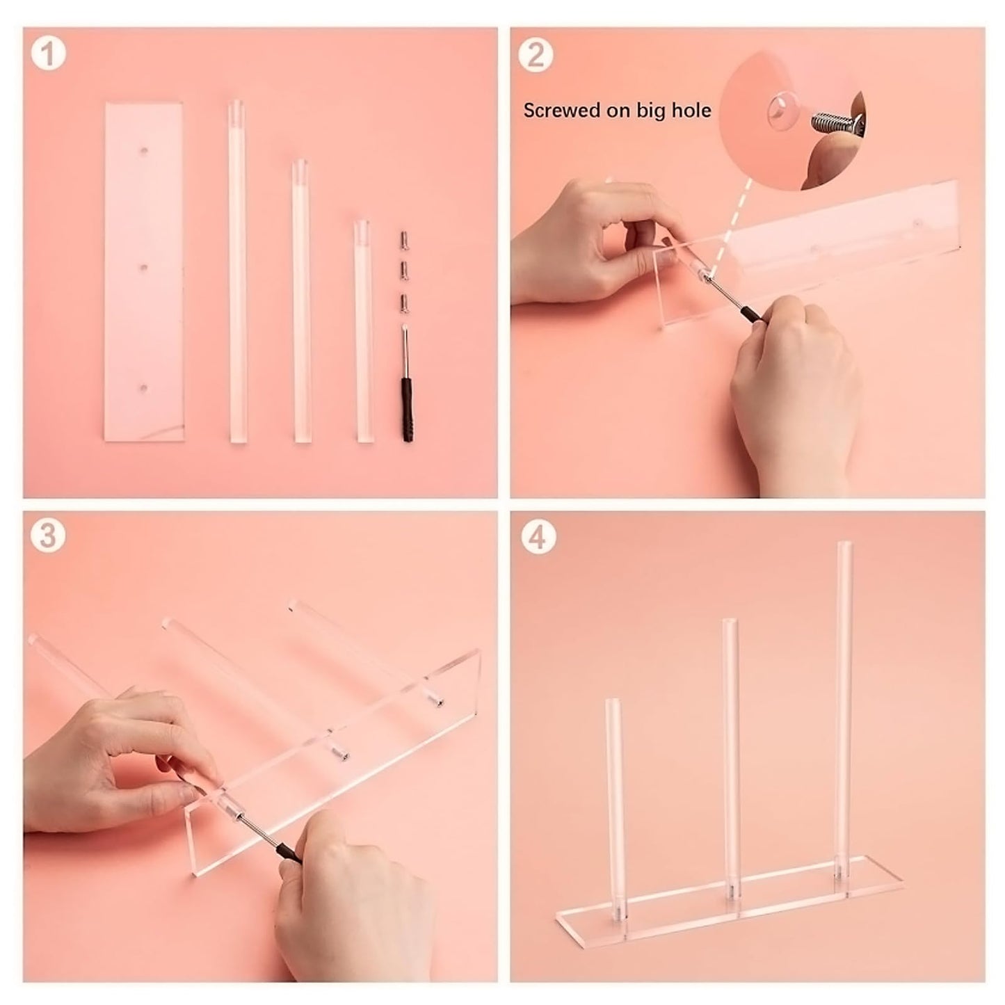SANTUO Acrylic Hair Accessories Organiser for Silk Hair Ties, Hair Scrunchies Display Rack