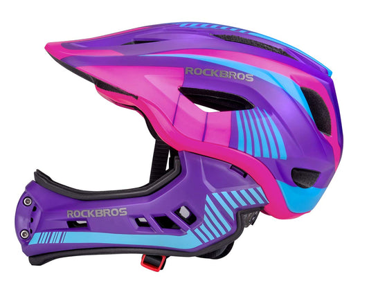 ROCKBROS Kids Full Face Bike Helmet Kids Helmet Toddler Bike Helmets Full Face Protective Safety Helmet for MTB Skateboarding Scooter Roller Skating