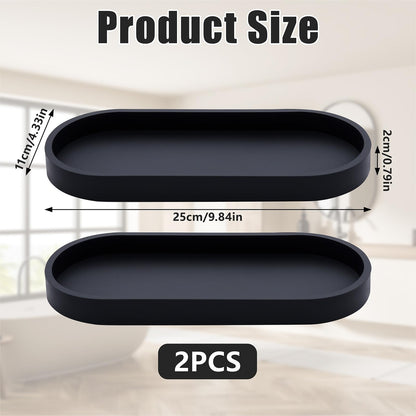 2 Pcs Oval Bathroom Vanity Trays Toilet Tank Oval Storage Tray