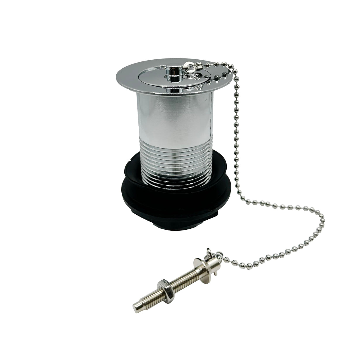 PlumbEZ Unslotted Sink Waste with Plug and Chain Chrome - Stainless-Steel Pop Up Basin Waste, 1.1/4 Inch