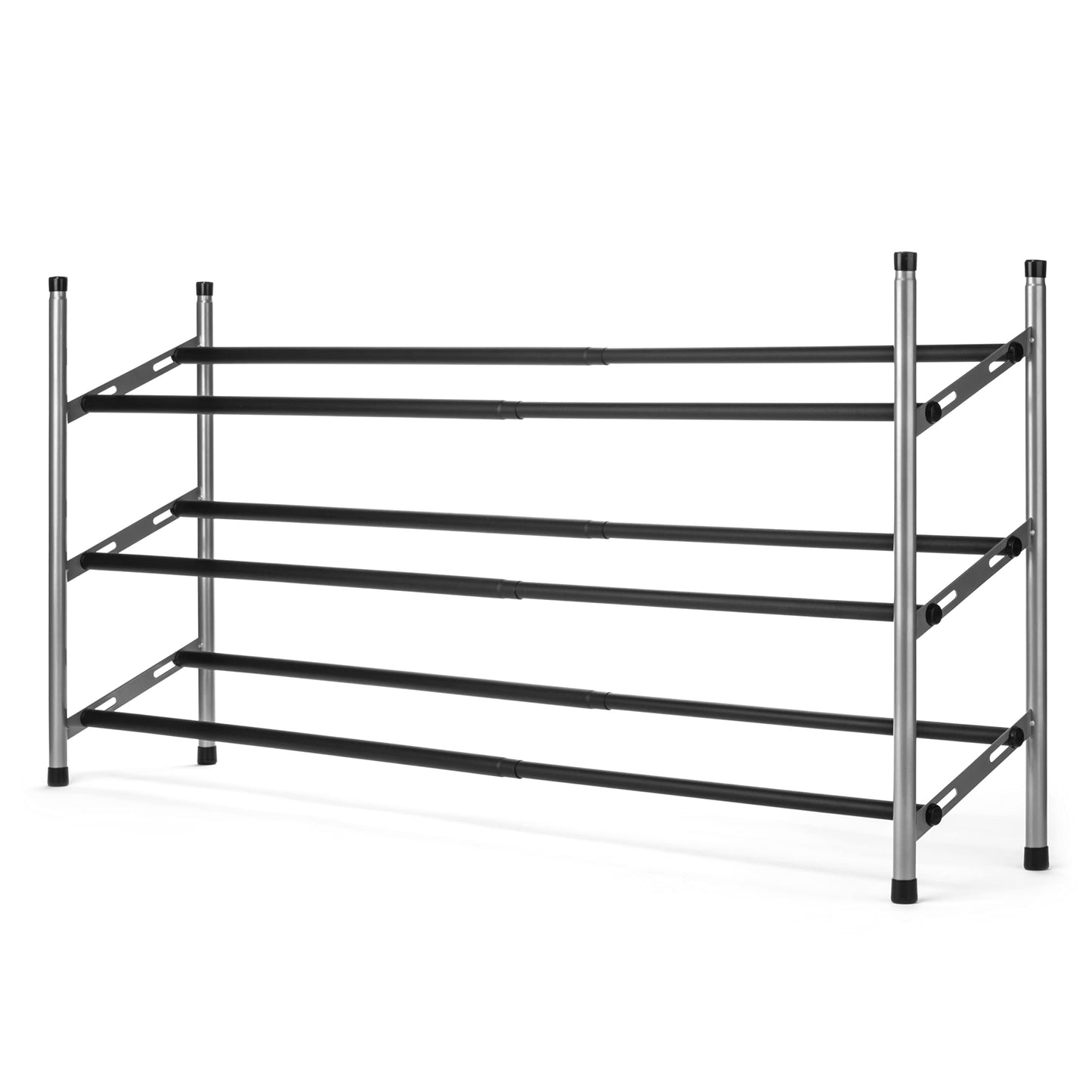 USTECH 3 Tier Adjustable, Expandable Metal Shoe Rack Storage Organizer for Kids and Adults | Portable, Large