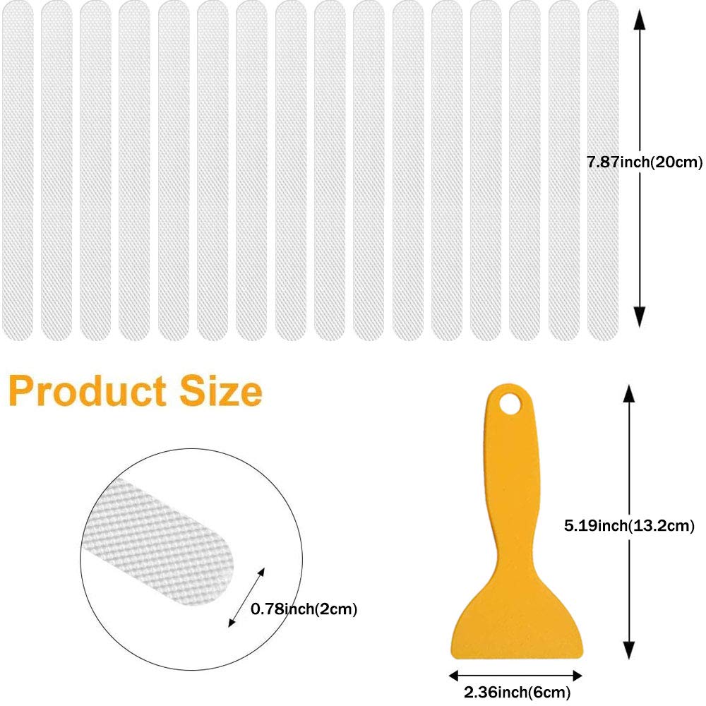 Ruitena - 36pcs Non-Slip Strip Stickers, Anti Slip Grip Stickers Non Slip Strips Pad Bathtub Flooring Safety Tape Mat for Bath Shower (20mm * 200mm)