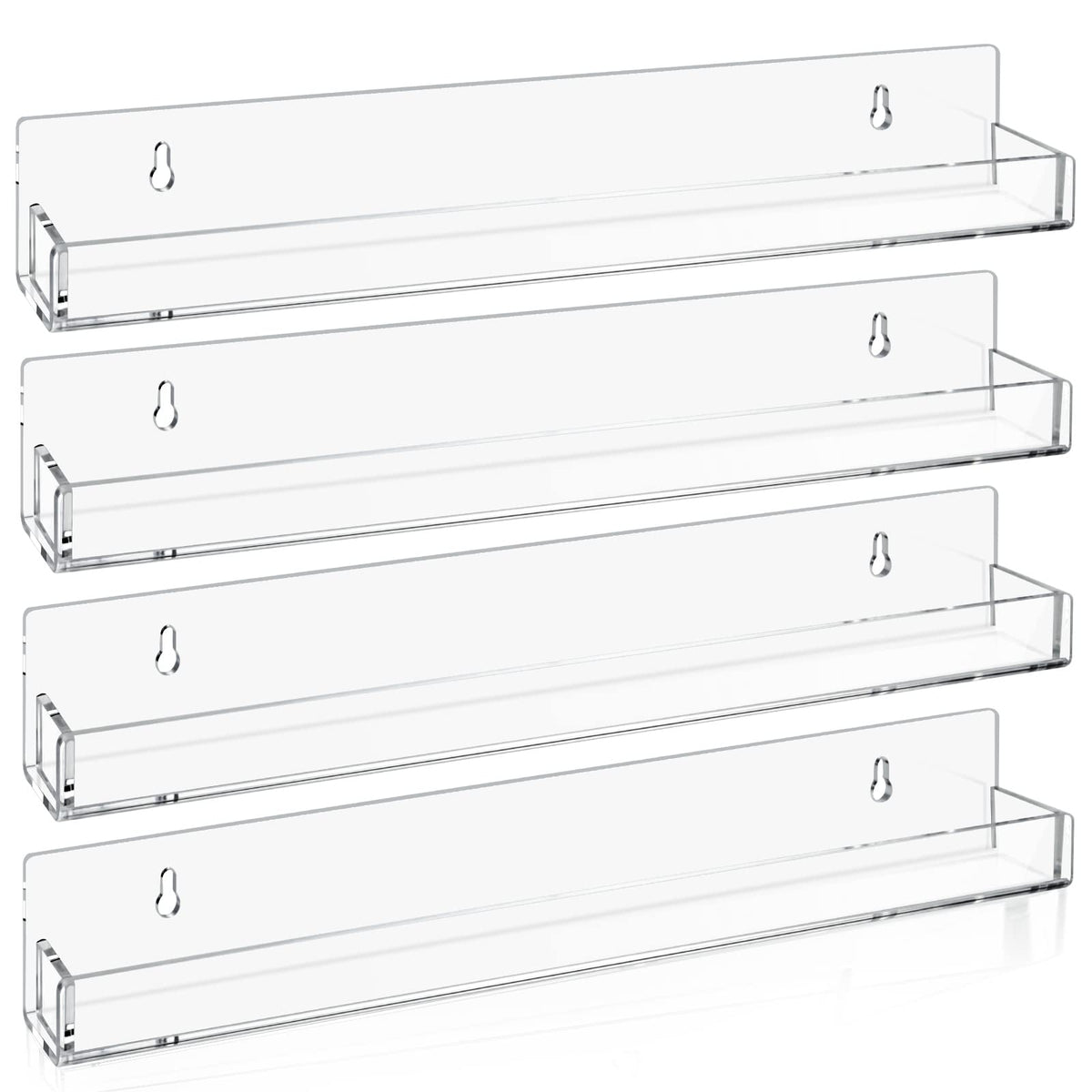 tutata Sports Card Display Shelf for Wall, Hold 16 Graded Cards or 20 Sleeved Trading Cards- 4 PCS Acrylic Shelves for PSA SGC BGS Graded Trading Card