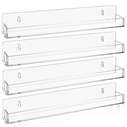 tutata Sports Card Display Shelf for Wall, Hold 16 Graded Cards or 20 Sleeved Trading Cards- 4 PCS Acrylic Shelves for PSA SGC BGS Graded Trading Card