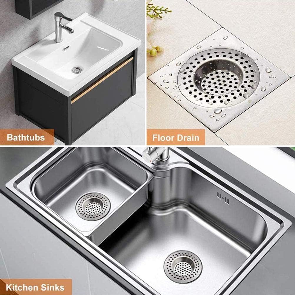 2 Pcs Sink Strainer–Stainless Steel Kitchen Sink Plug Strainer– Dual Function Drain Plug Hair & Food Catcher for Kitchen, Bathroom