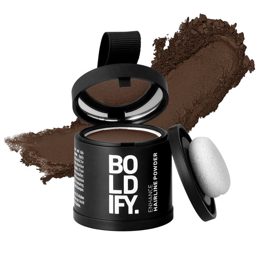 BOLDIFY Hairline Powder (LARGE, 10g) - Root Touch Up Hair Color for Gray Coverage - Bald Spot Concealing Hair Powder for Women and Men - 24-Hour