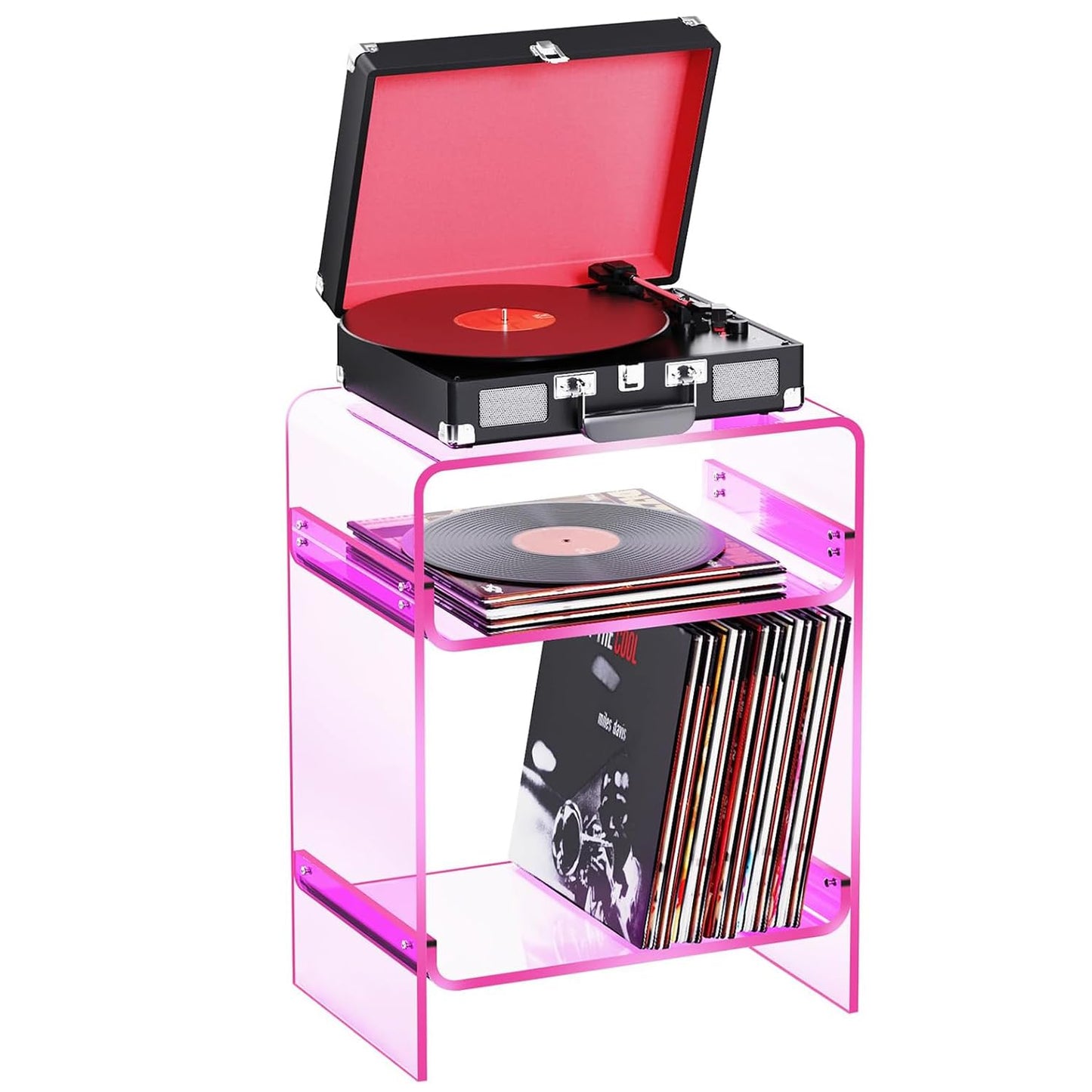 solaround Acrylic Side Table, 45 x 30 x 58 cm, Pink