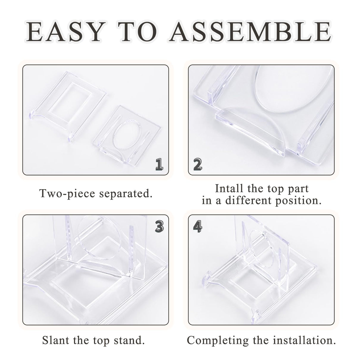 SYEYCW 10 Pcs Acrylic Display Stand, Clear Adjustable Clear Acrylic Plastic Display Stands, Multifunctional Card Display Stand, for Photos