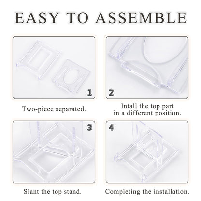 SYEYCW 10 Pcs Acrylic Display Stand, Clear Adjustable Clear Acrylic Plastic Display Stands, Multifunctional Card Display Stand, for Photos