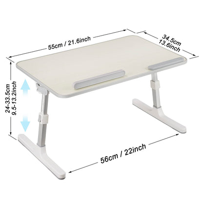 Laptop Desk Table, Height Adjustable Bed Table with 4 Adjustable Angles, Laptop Stand for Working Reading Eating