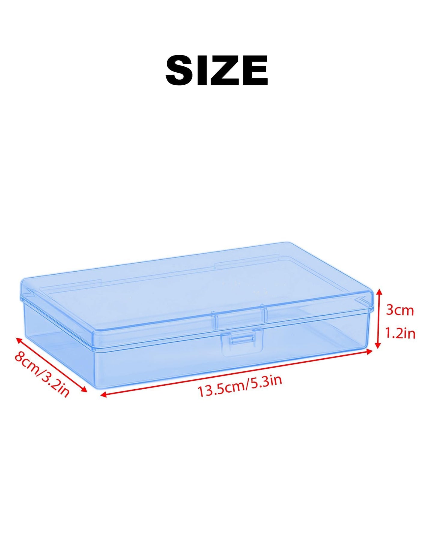Forever bene 8 Blue Small Plastic Containers with Lids, 8 Pieces, Blue, each piece measures 13,5 × 8 × 3 cm