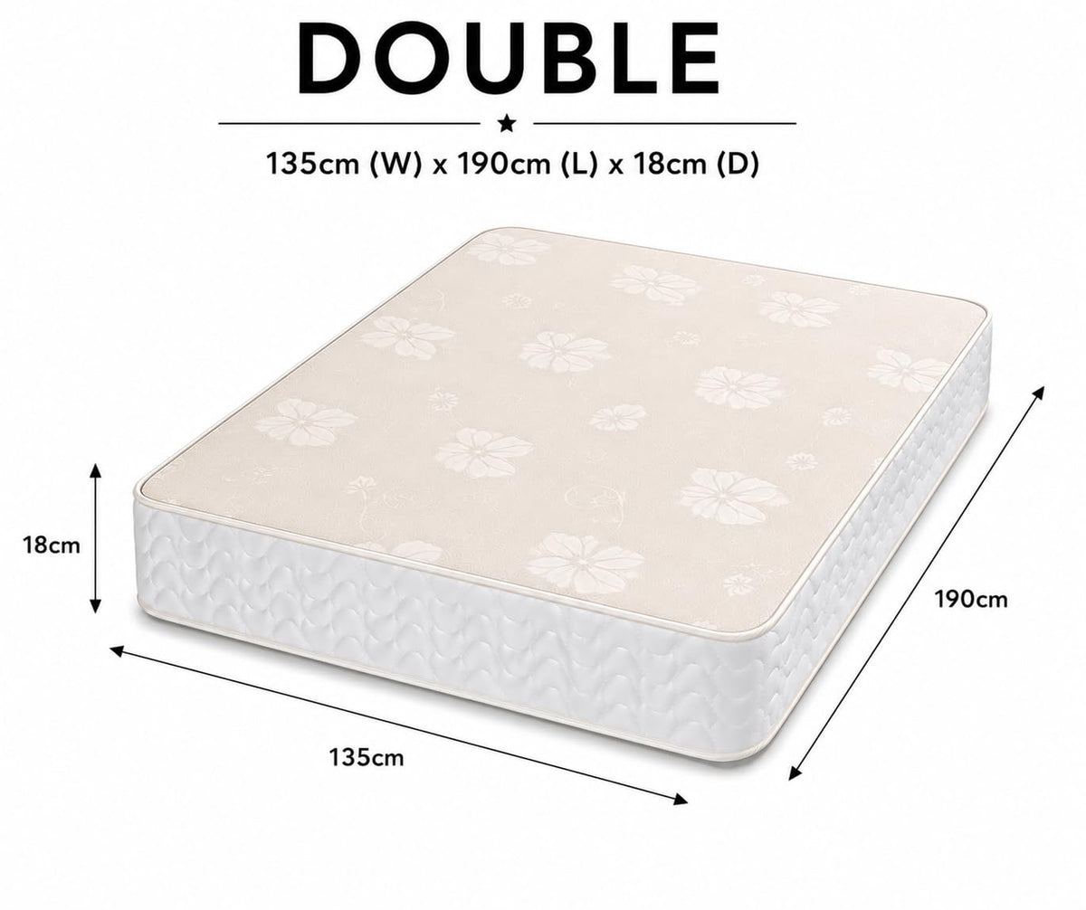 Starlight Beds Aura White Small Double Mattress, 4ft6 x 6ft3