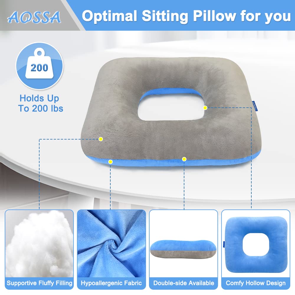 Mybow Donut Pillow Seat Cushion for Tailbone Pain Relief – Pressure Relief Ring Cushion for Haemorrhoids, Bed Sores, Pregnancy