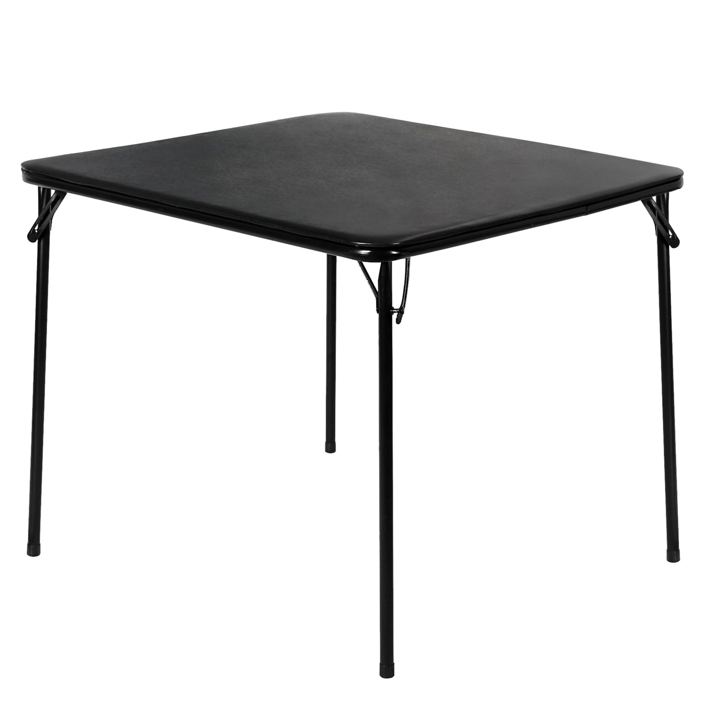 FurnitureR Folding Square Dining Table,Card Game Play Desk Portable for 4 People,Adults,Teens,Boys,Girls,Indoor,Outdoor,86x86x71cm,Black