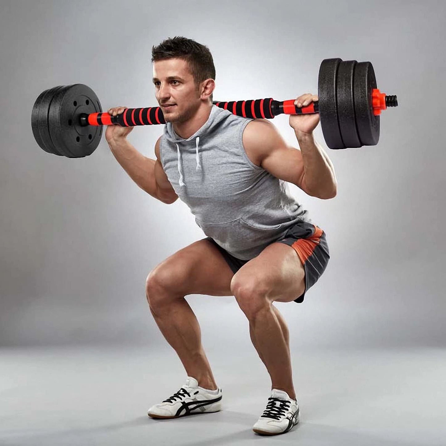 BCBIG Adjustable Dumbbells Weights Set pair Home Gym Fitness for Men/Women Barbell Set 2-in-1 with connector Strength Training Fitness 15KG(7.5KG*2)