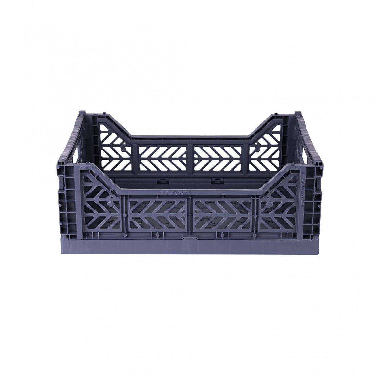 AYKASA Folding Crate, Sturdy Folding Box, Plastic, Stackable, Cobalt Blue, Midi (40 x 30 x 14 cm)
