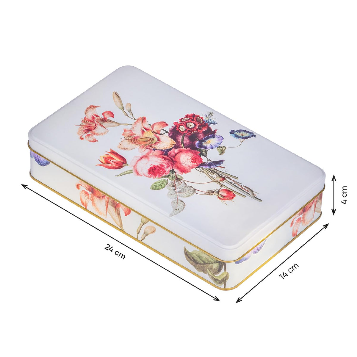 NOTIQUE Tin Metal Tin with Lid, Nostalgic Art Tin Box, Biscuit Tin, Storage Jar for Small Items - Collection Herbarium Flower Language