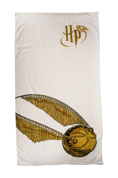 Groovy Uk Harry Potter Golden Snitch Bath Towel, 150 cm Length x 75 cm Width, White