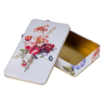 NOTIQUE Tin Metal Tin with Lid, Nostalgic Art Tin Box, Biscuit Tin, Storage Jar for Small Items - Collection Herbarium Flower Language
