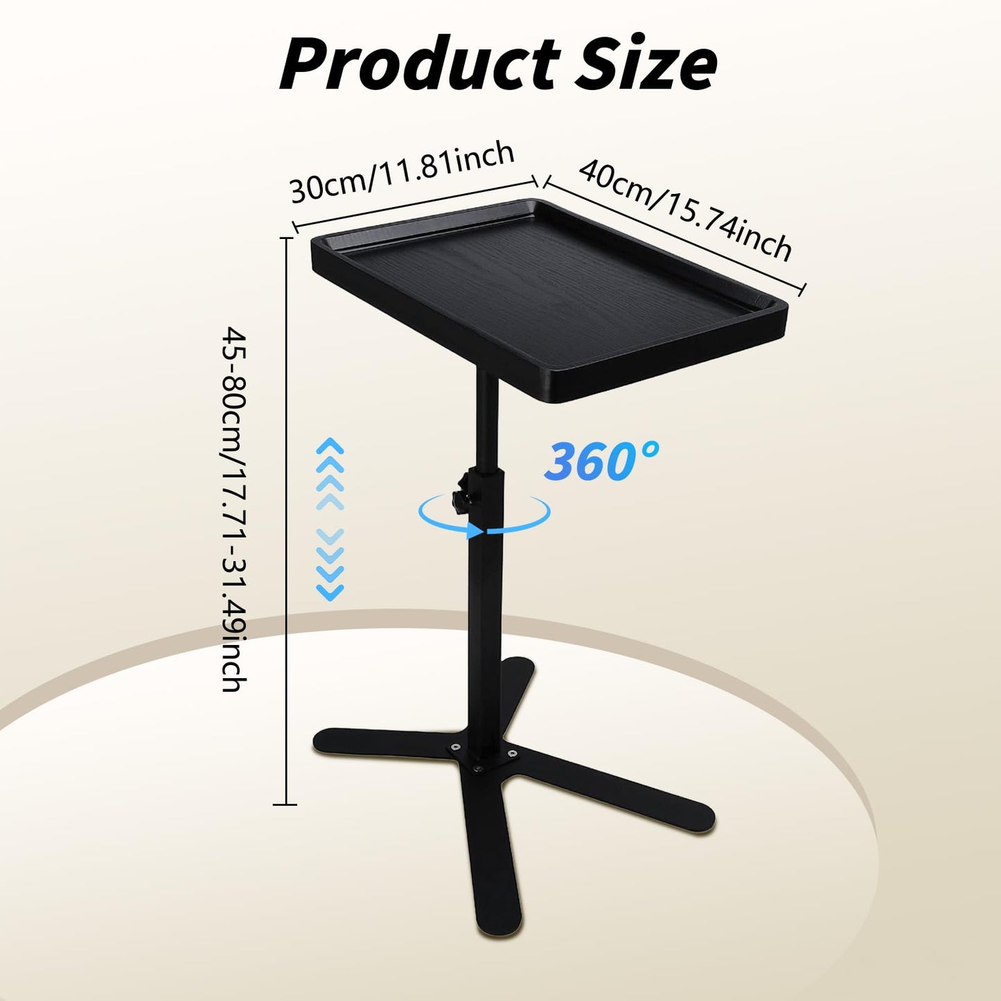 XUDREZ Adjustable X Shaped Side Table with360° Swivel Tabletop, End Table for Living Room Bedroom Sofa Bathtub Bedside Nursing