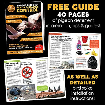 Defender Plastic Pigeon Spikes Pack | 6 m with Glue | Bird Control Guide | Various Size Packs