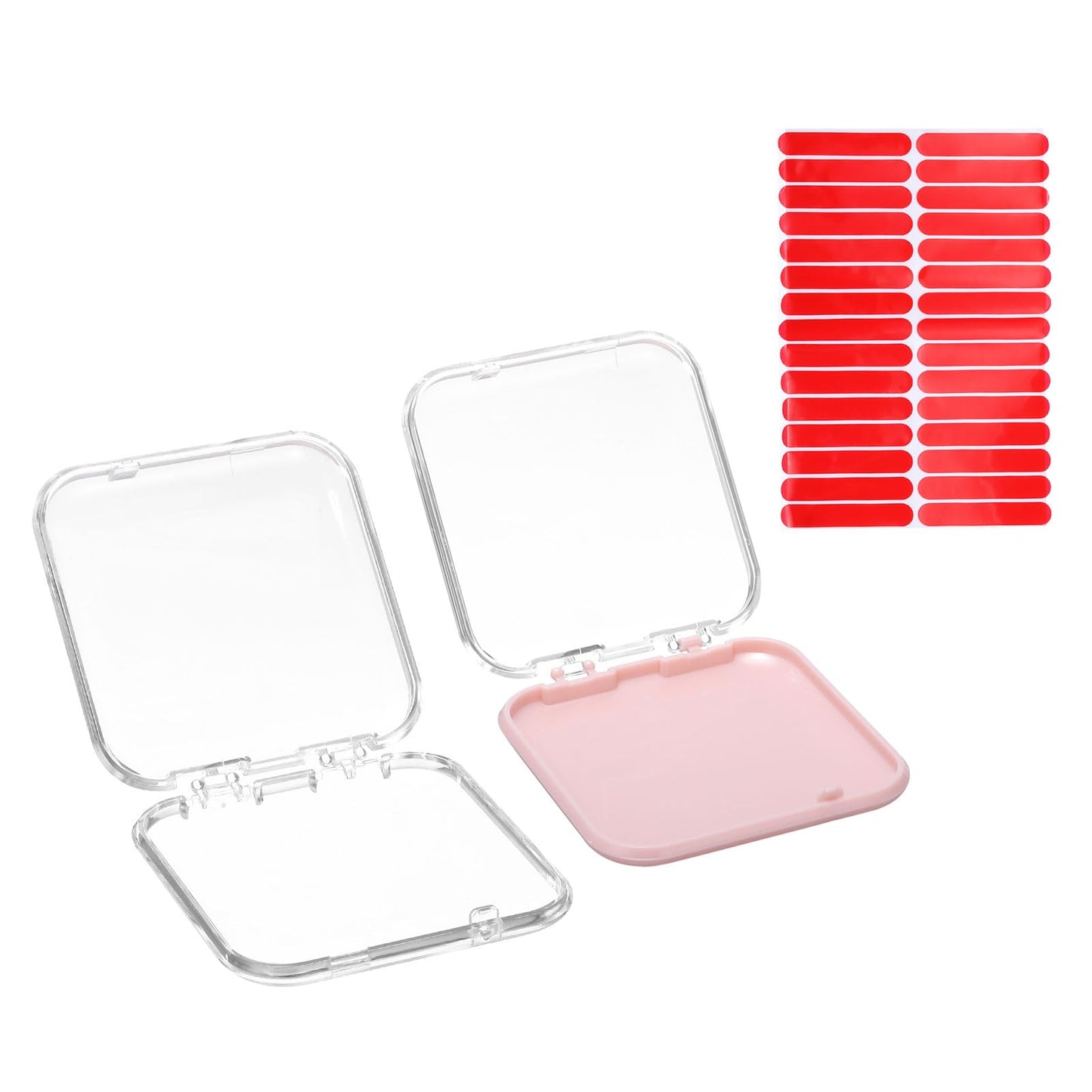 sourcing map 2 Pcs Press on Nail Storage Box with Adhesive Double Sided Tape, Acrylic Nail Display Box for Nail Salon Home Storage Supplies