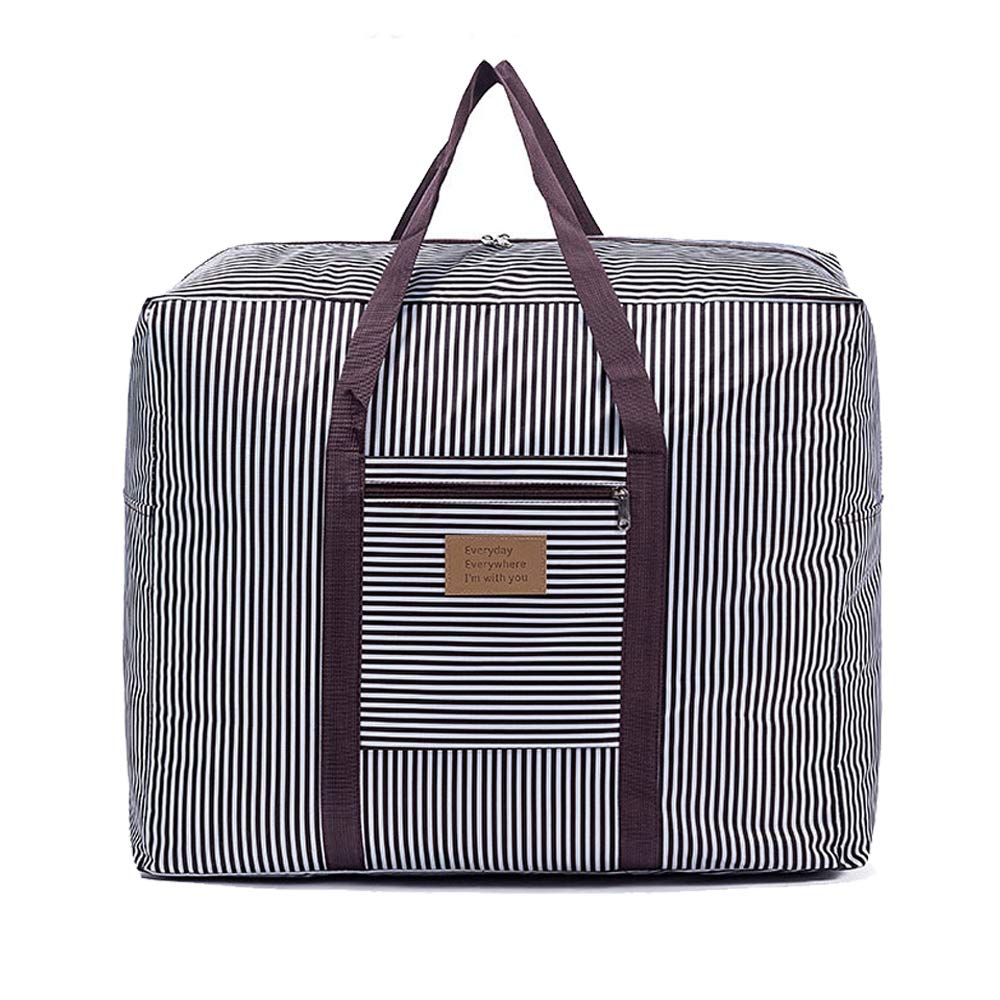 Waterproof Thick Large Storage Bag 600D Oxford Organizer Travel Luggage Bag For Blankets, Duvet,Pillows, Clothes Moving Home Brown, Large