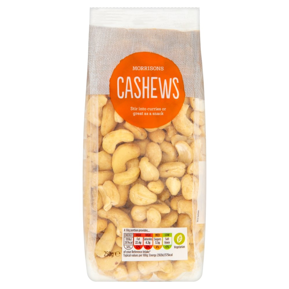 Morrisons Cashew Nuts, 250 g, Pack of 6