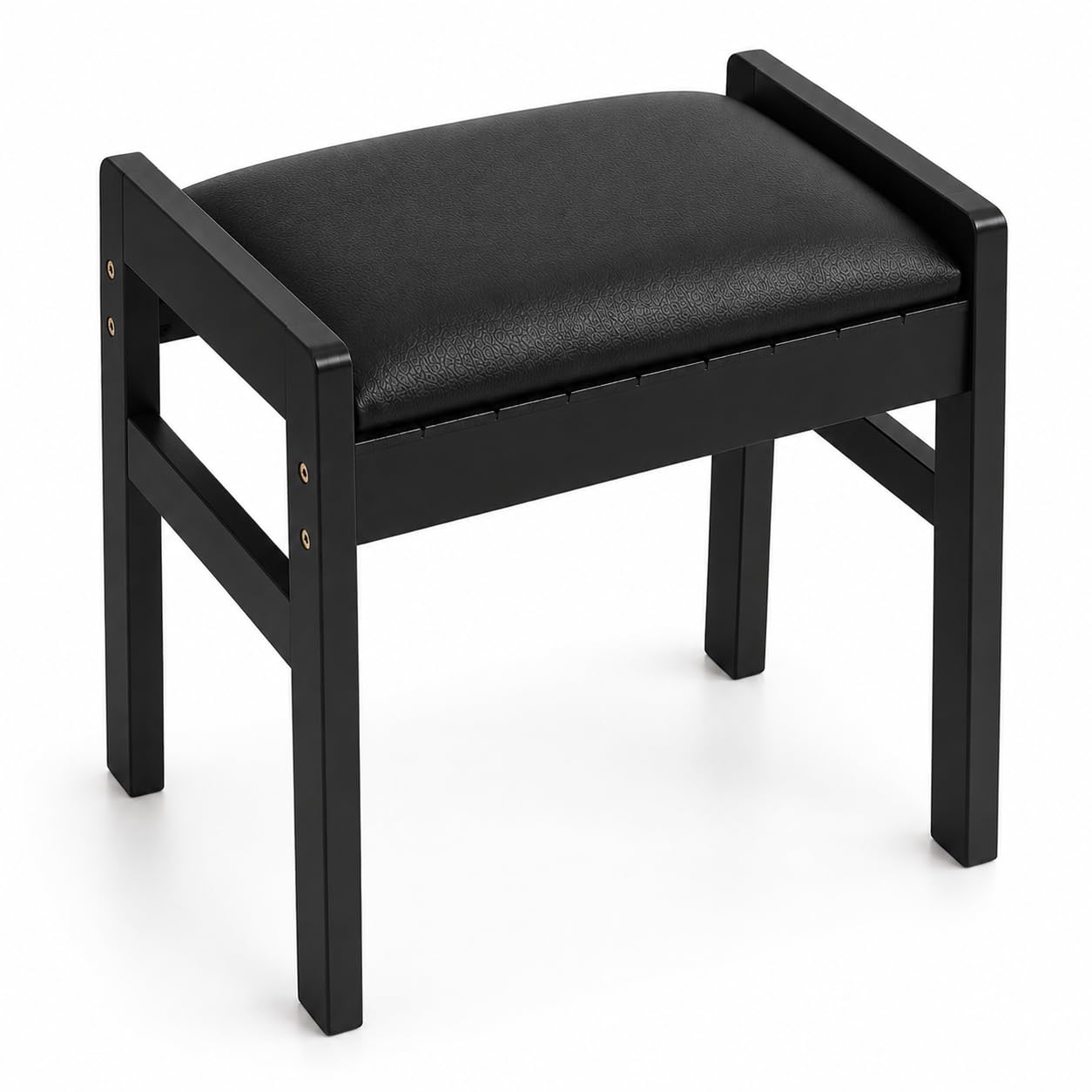 BAMBOOHOMIE Foot Stool Ottoman, Modern Vanity Stool Chair for Makeup with Removable Cushion & Side Handles