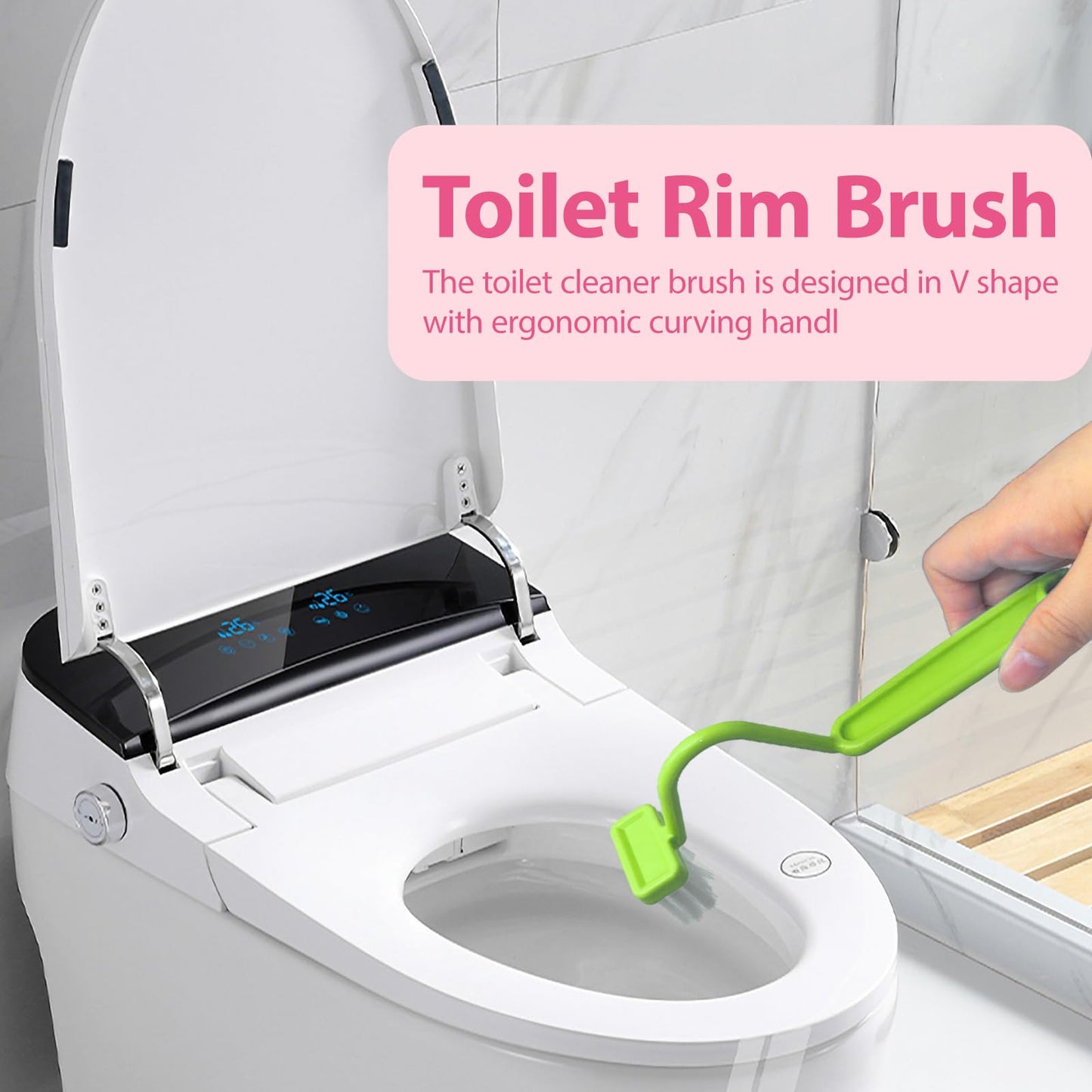 6Pcs V-Shaped Toilet Cleaner Brush Set Deep Cleaning Ergonomic Scrubber