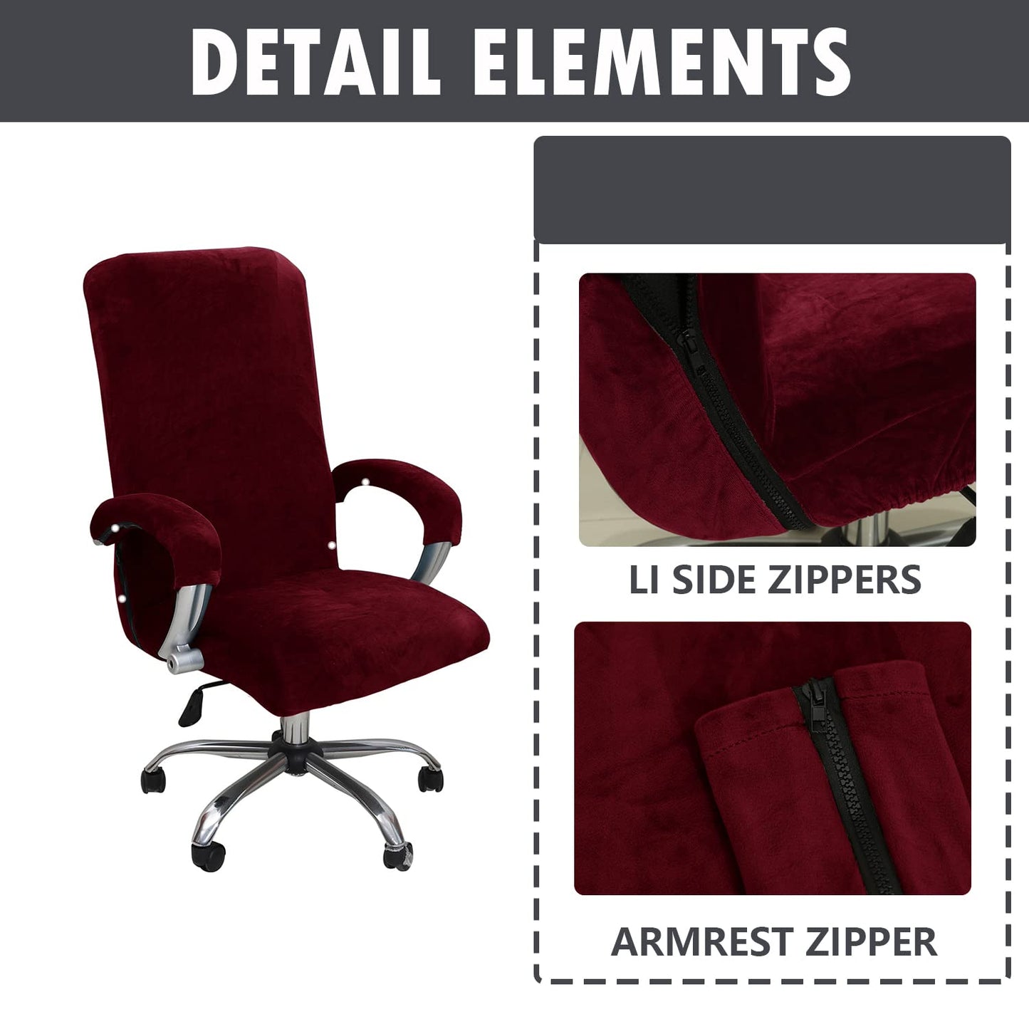 Bestenrose Velvet Office Chair Cover Stretch Computer Desk Armchair Covers