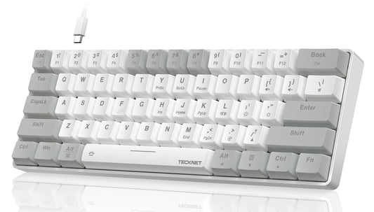 TECKNET 60% Mechanical Gaming Keyboard-RGB Backlit,Ultra Compact Mini 61 Keys Gaming Keyboard with Detachable Cable&Adjustable Stand,Portable Wired