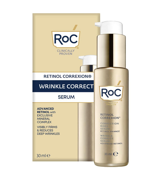 RoC - Retinol Correxion Wrinkle Correct Face Serum - Daily Anti-Wrinkle and Ageing Treatment - Firming Moisturiser - Pure RoC Retinol - with Ascorbic