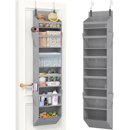 Lifewit Over the Door Storage, Clear Hanging Organiser with 4 Side Pockets, Anti Tilt 40 lbs Load Behind Door for Dorm, University Essentials, Room