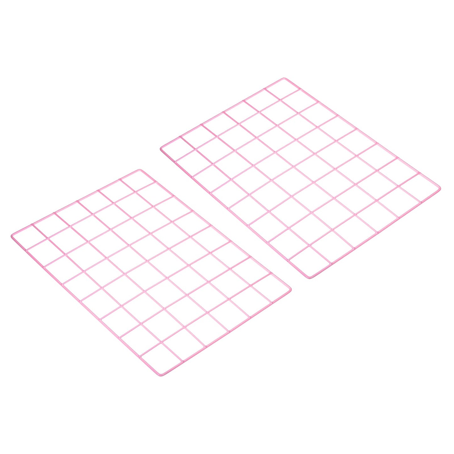 PATIKIL 16"x12" Wire Grid Panel, 2 Pack Wall Grid Decorative Panels Board Photo Pictures Display Decor Hanging Organizer for Home Office, Pink