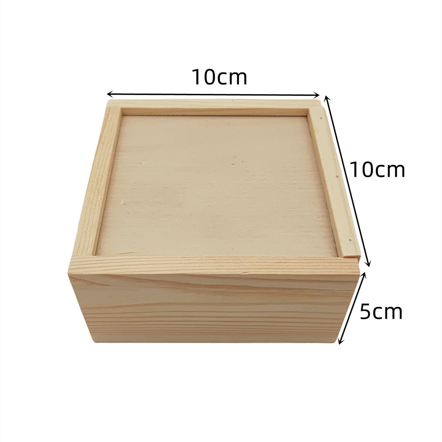 Anktily 2 Pack Unfinished Wood Storage Box with Slide Lid, Blank Natural Wood Box Case Container for Jewellery, DIY Arts & Crafts Hobbies