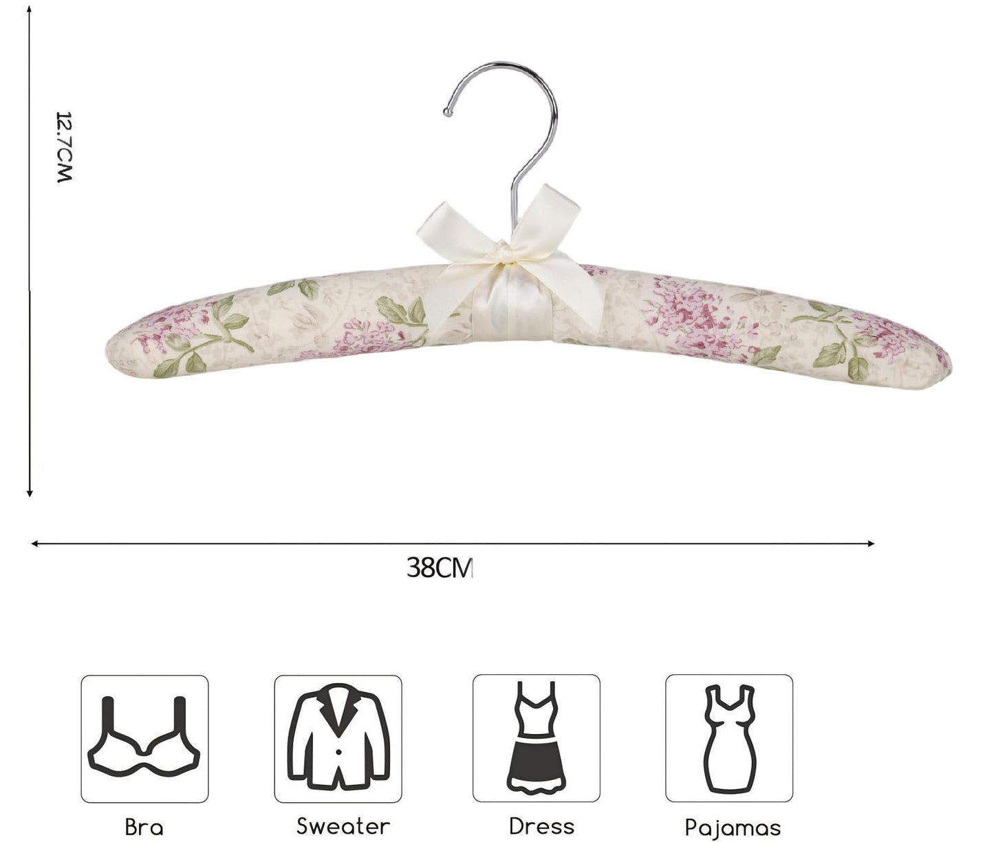 Xiabing Anti-Slip Satin Padded Clothes Hangers with Rotatable Hooks No Shoulder Bump for Women Heavy Sweaters, Coats, Suits (5, Lavender)