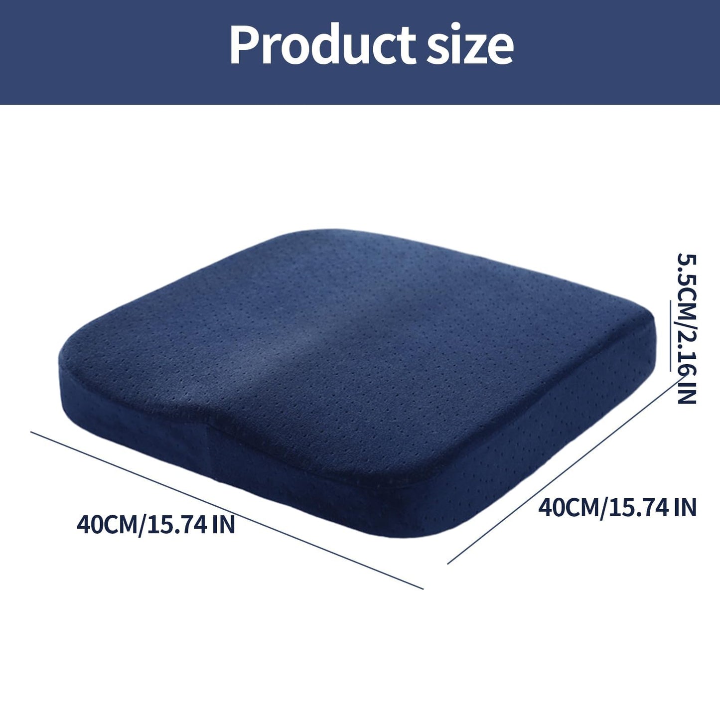 TSLBW Car Seat Cushion for Driving, Memory Foam Seat Cushion Pad for Long Sitting, Tailbone Sciatica Lower Back Pain Relief