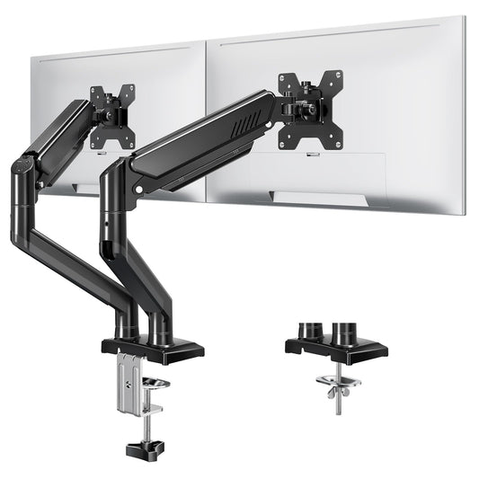 MOUNTUP Dual Monitor Arm Desk Mount for 13 to 32 Inch Screens, Monitor Arms for 2-10kg Computer Screens, Height Adjustable Stand with Tilt, Swivel,