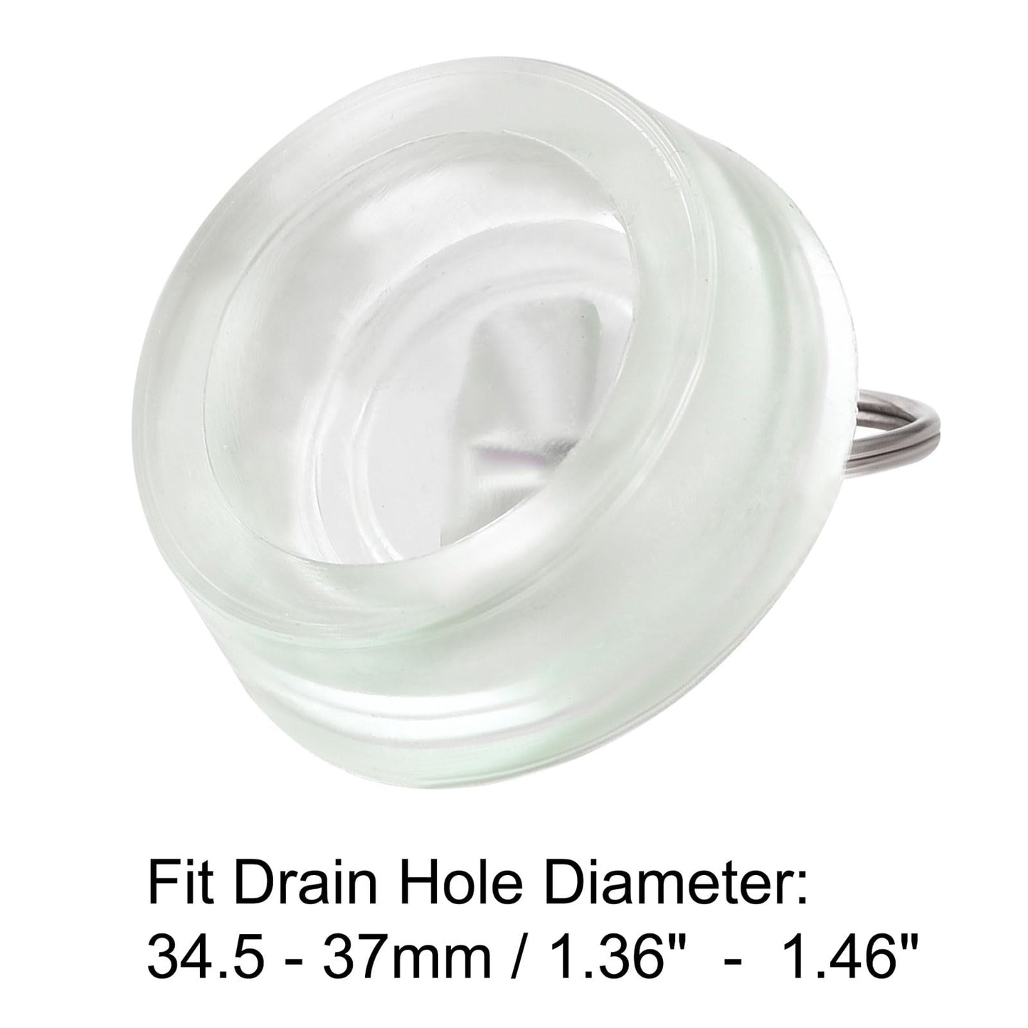 sourcing map Rubber Sink Plug, Drain Stopper Clear Blue Fit 34.5-37mm with Hanging Ring for Bathtub Kitchen and Bathroom 2 Pcs