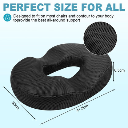 AOOHA Donut Cushion for Hemorrhoids,Memory Foam Seat Cushion,Orthopedic Memory Foam Ring Seat Cushion,Double U-Shape,for Office Chair, Car