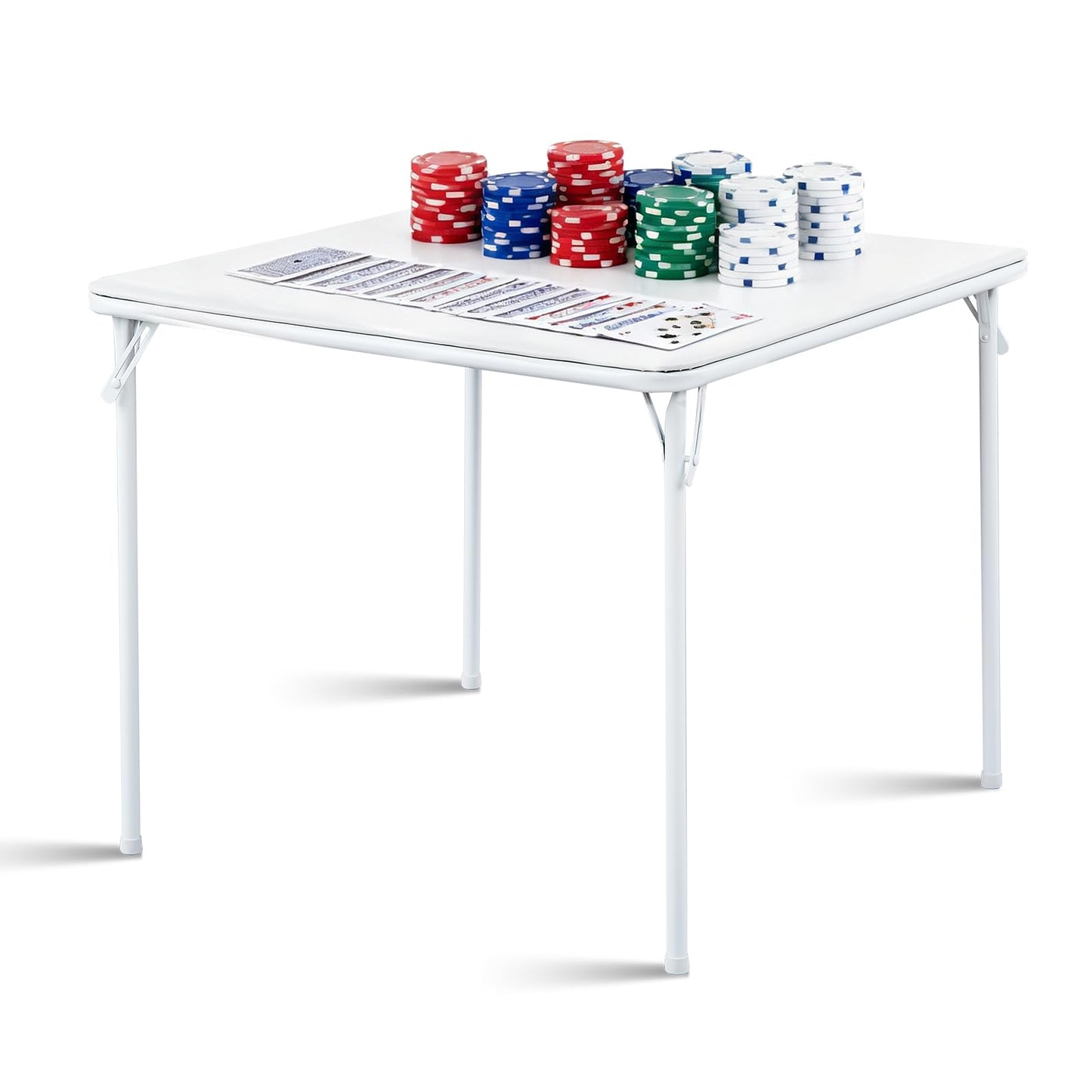 TAO ONE Square Folding Table 32x32 Small Card Table Foldable - White